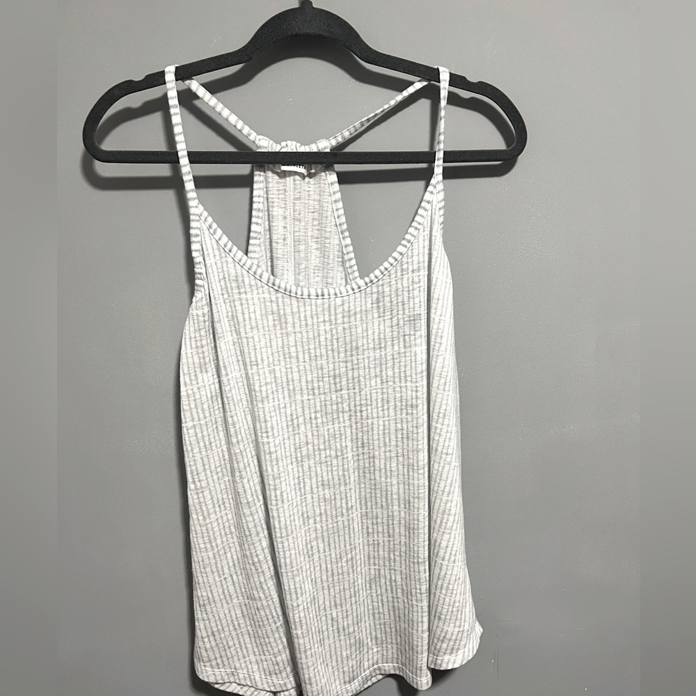 Athleta- women’s racer back tank. Navy and white stripe- size XL